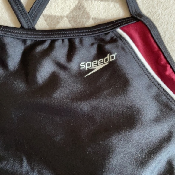 NWT Speedo Lycra Maroon/Black Racing Bathing Suit Women’s Size 30 - Picture 2 of 12